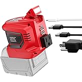 Power Inverter Compatible with Milwaukee 18V Battery,Ecarke Real 200W Portable Power Supply Inverter,DC 18V to AC 110V~120V Battery Station with 2 USB&AC Powered Outlet Phone Charger(Tool only)