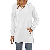 KISSMODA Oversized Hoodies for Women V Neck Half Zip Womens Sweatshirts Fall Pullover 2025 Winter Outfits Fashion Y2k Clothes
