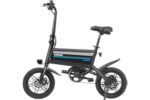 Gotrax Nano 14" Folding Electric Bike, Max Range 25Miles(Pedal-Assist) & Max Speed 15.5Mph, Power by 250W Motor, Adjustable Seat & Dual Fenders, Commuter Electric Bicycle for Adults White