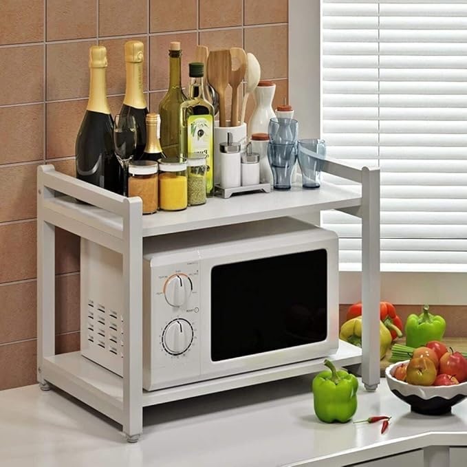 estantes de madera para microondas