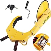 TURNART Universal Wheel Lock Anti Theft for Cars SUV Camper Trailer, 3 Keys, 1 Crank, Yellow