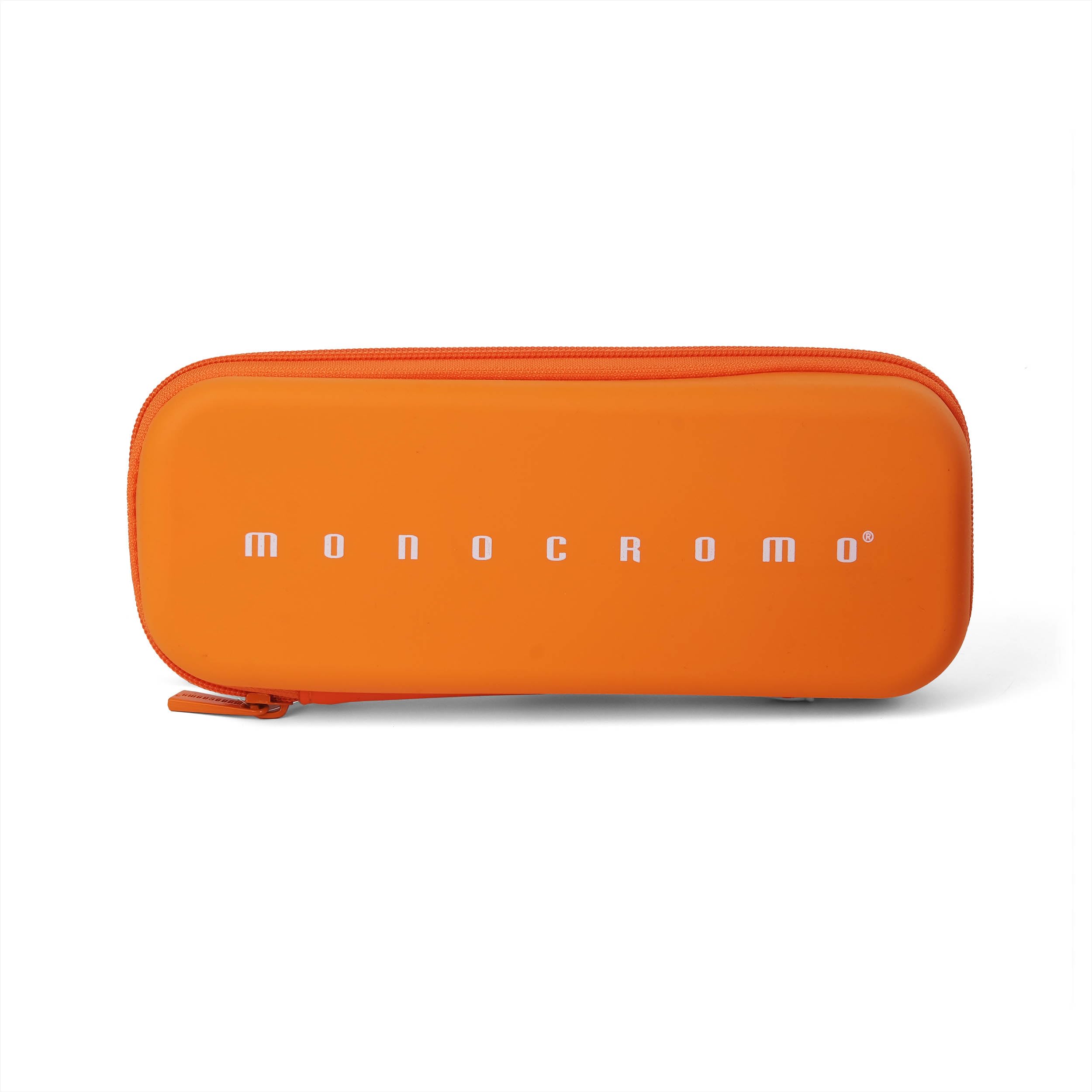 Oval Monochrome Silicone Pencil Case, Orange