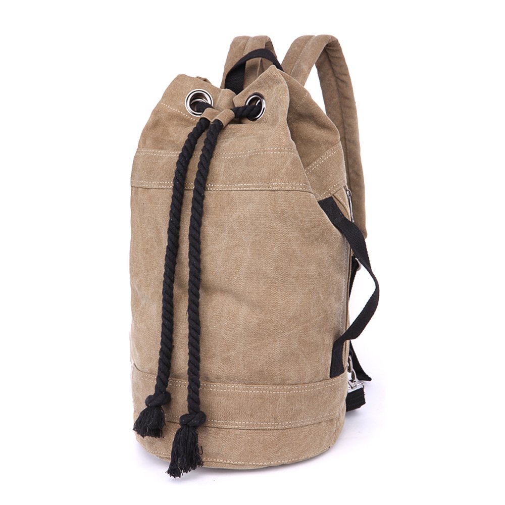 LOSMILE Canvas Travel Duffles,Holdall Travel Bags Overnight Weekend Bags Carry On Shoulder Tote Bag Rucksack Luggage.（L-BROWN）