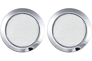 ERYUE Hole Inserts 2pcs Silver Screened Sound Hole Inserts for Dobro Resonator Guitar Cigar Box Guitars
