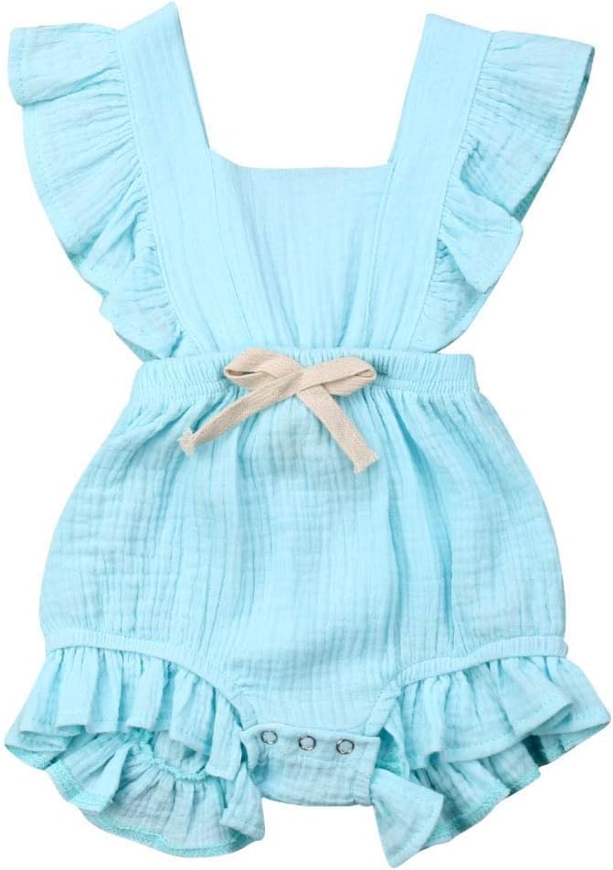 CM C&M WODRO Infant Baby Girl Bodysuit Sleeveless Ruffles Romper Sunsuit Outfit Princess Clothes