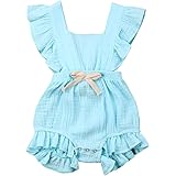 CM C&M WODRO Infant Baby Girl Bodysuit Sleeveless Ruffles Romper Sunsuit Outfit Princess Clothes