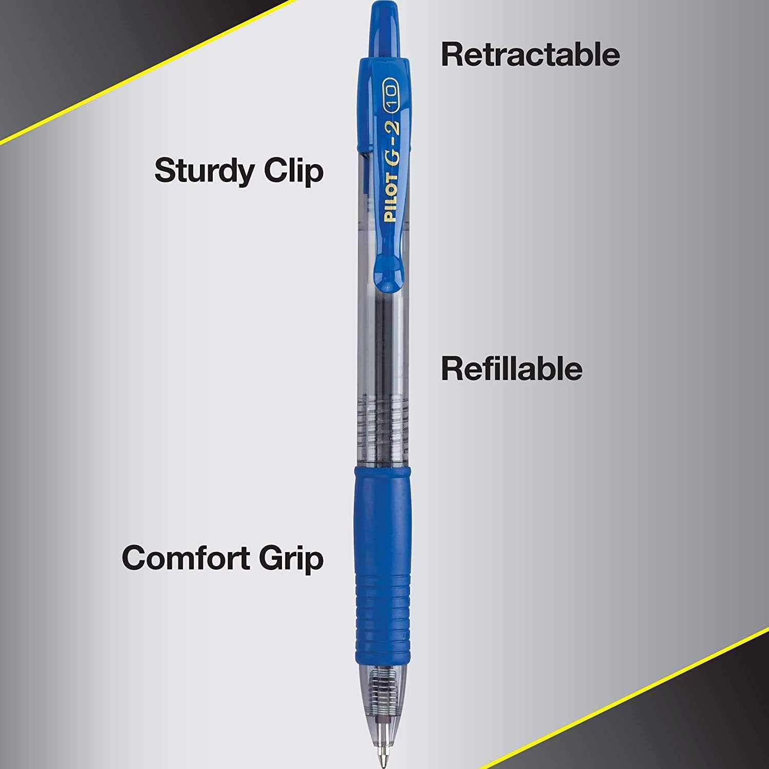 PILOT G2 Premium Refillable & Retractable Rolling Ball Gel Pens, Bold Point, Blue Ink, 12 Count (31257): Office Products