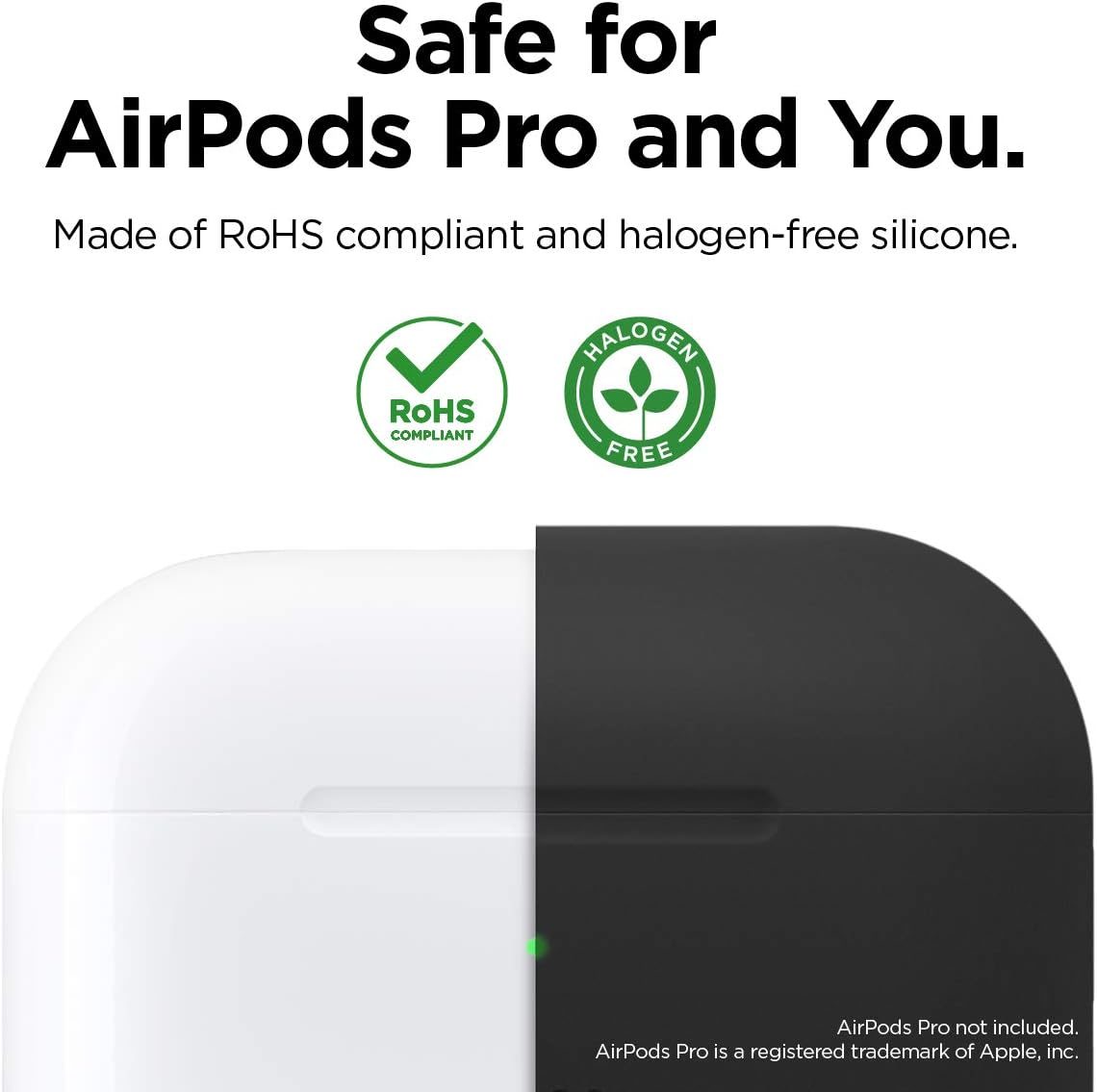 elago Silicone Case Designed for Apple AirPods Pro Case - 360° Full body Protection, LED visible, Premium Silicone Cover (Black) - Image 4