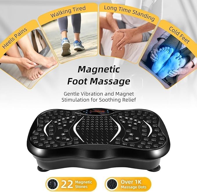 Last page® Vibration Plate Exercise Machine， Vibration Platform for Weight Loss Body Shaping Fat Burning Home Fitness Equipment ，Lymphatic Drainage Balance Training ，Leg Arm Core Workout Gym Use
