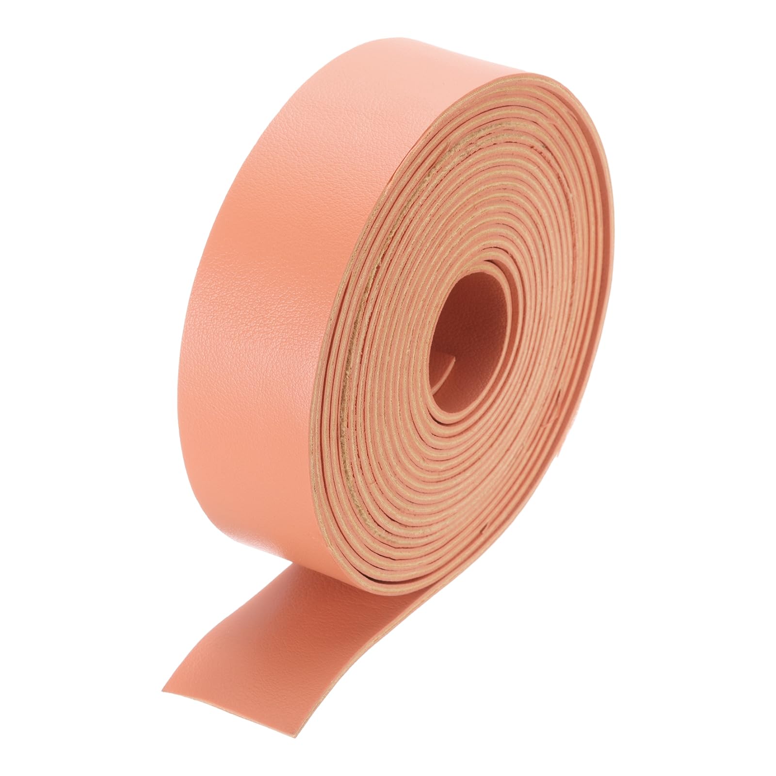 DMiotech 1 Pack Double Sided 1.5 Inch x 5 Yard Faux Leather Strip Furniture Cover Fabric Skin Orange PU Leather Roll for Handmade DIY Craft Projects
