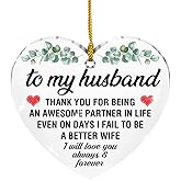 Gifts for Husband, Husband Gifts Ornaments, Christmas Anniversary Birthday Gifts for Husband, Husband Gifts from Wife, Husband Christmas Ornament Husband Thank You Acrylic Ornaments Keepsake