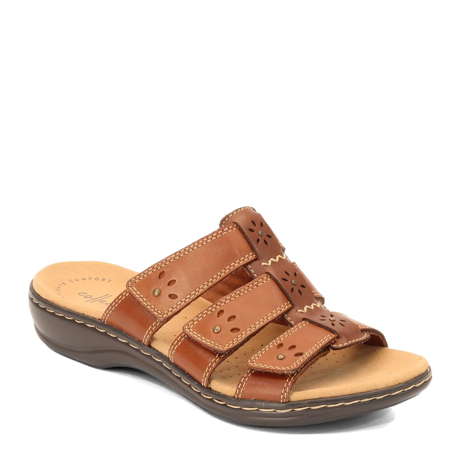 Clarks womens Leisa Spring Sandal, Brown Multi Leather, 8.5 US
