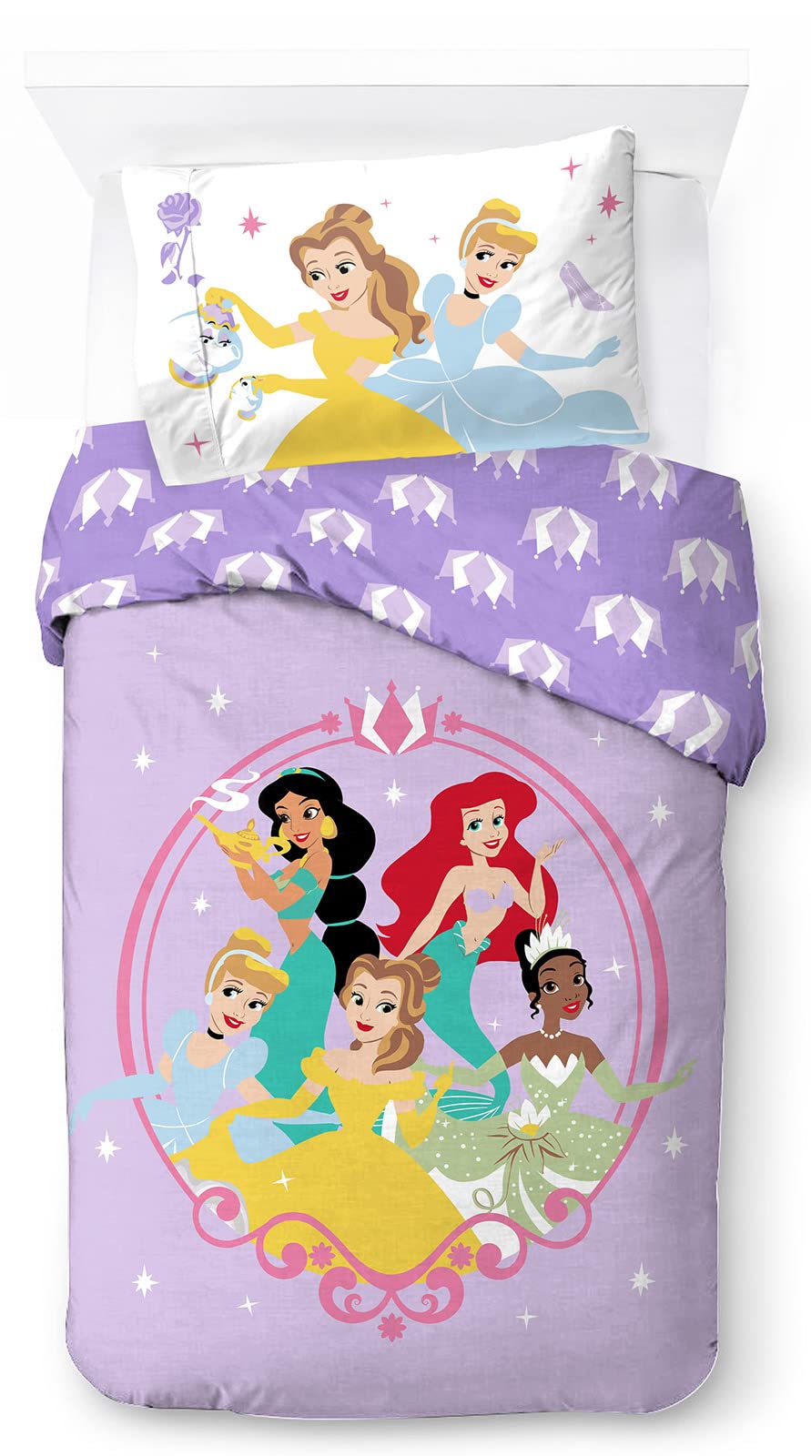 Jay Franco Disney Princess Heart of Gold 100% Cotton Single Duvet Cover Set - Includes Pillowcase — image 1