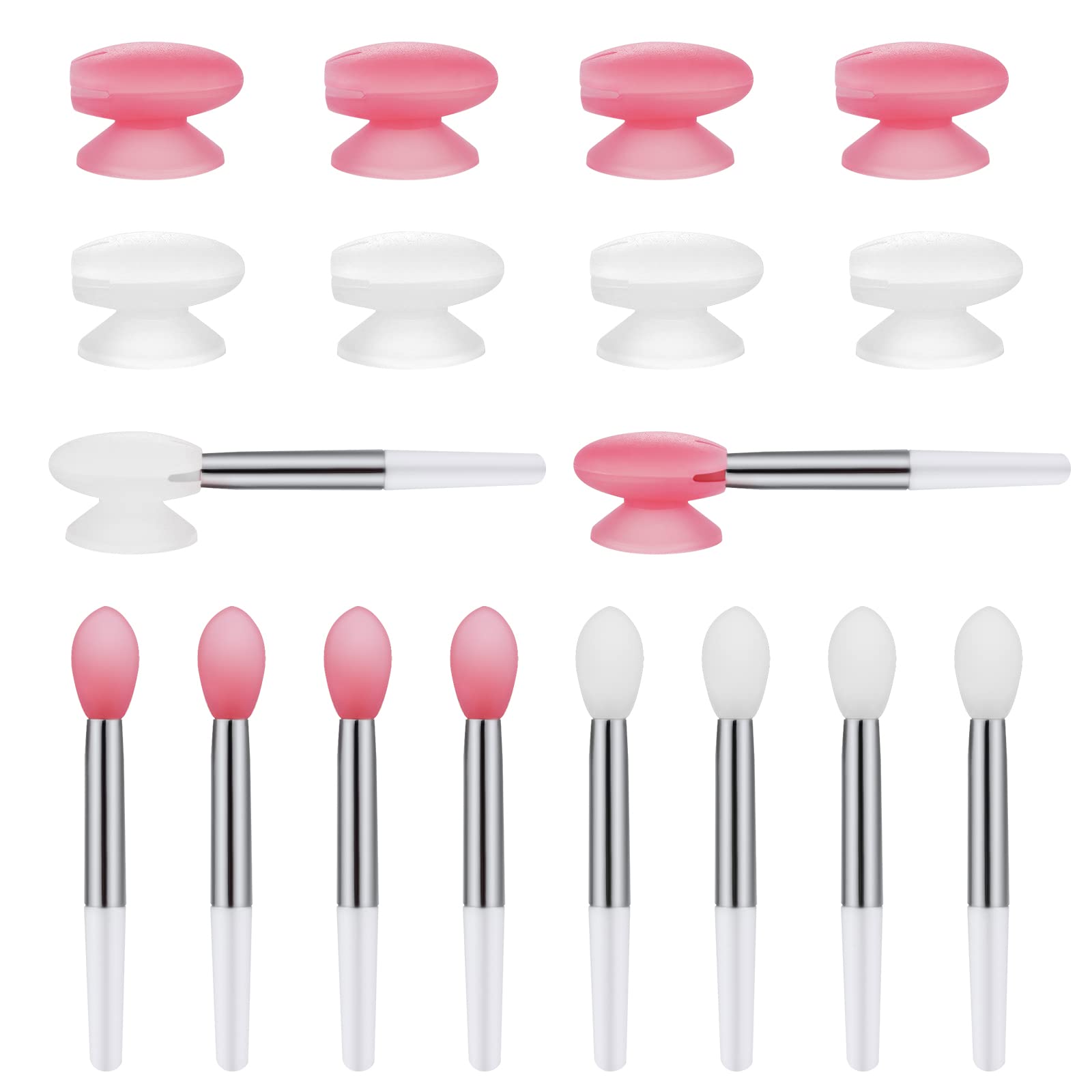 SAVITA Silicone Lip Brush Cover, Reusable Lip Applicator Silicone 10pcs Lip Brushes Bulk with 10pcs Lip Brush Covers Lipstick Makeup Brush For Lipsticks and Other Makeup Products