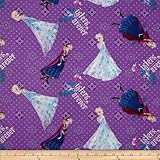 Disney Frozen Sister's Forever Character Toss Purple Fabric