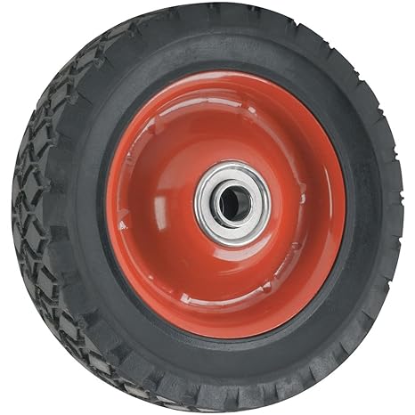 SoftTouch Replacement Wheel with Symmetrical Steel Hub, 50 lb Load Capacity for Wheelbarrows, Wagons, Carts (6 x 1.5-Inch, Chrome)