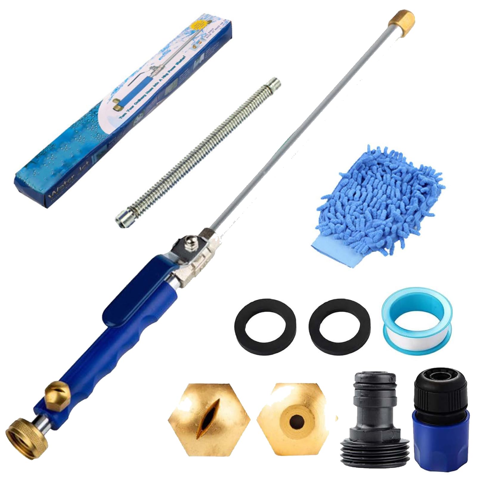 Photo 1 of ? Pressure Portable Pressure Washer 2-in-1 Power Washer Wand with 2 Jet Different Nozzle and Hose Quick Connectors Jet High Pressure Washer Tools for Floor Wall Fence Cleaning Garden Watering