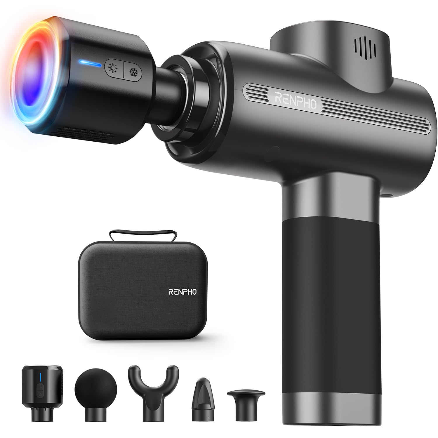 RENPHO Massage Gun Deep Tissue, Back Massager Therapy with Carry Case, Percussion Body Masajeador for Men Women Athletes Back Upgrade, Active Thermacool Image