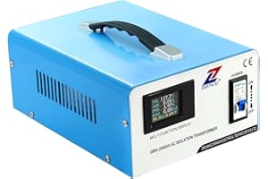 ZHENGXI Isolation Transformer 120V to 120V,2000W Voltage Converter, HD Display, No Niose, 2 Output Sockets