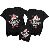 Family Christmas Shirts Merry Christmas Matching Outfits Xmas Graphic Tees Holiday Short Sleeve Tops