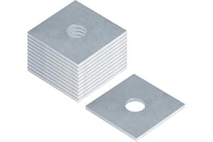 heneng 12 Pcs Square Plate Washers 1/2" (ID) x 2" x 2", Flat Washers Hardware Fastener,1/8" Thick
