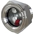 1'' NPT Male Hex Head Stainless Steel Oil Sight Glass Liquid Level Gauge Oil Indicator Window Hydraulic Tank Sight Glass For Pump Air Compressor Gearbox (1'' NPT Male)