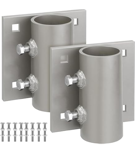 Galvanized Heavy Duty Dock Side Leg Pipe Holder – 7/16" Holes For 3/8" Bolts, Stationary Floating Dock Sleeve For Boat Dock Guards & Post Poles, 1 Pack, Deck Hardware - Canada - View #3