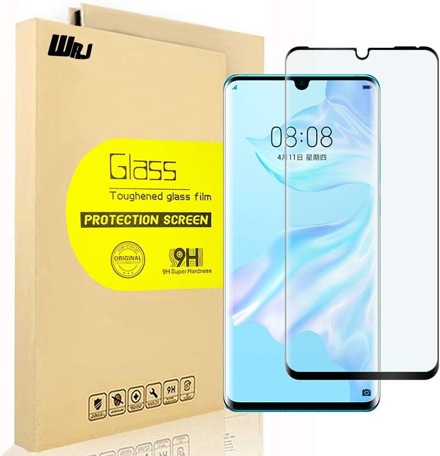 WRJ for Huawei P30 Pro Screen Protector,HD Clear 3D Full Screen Protection [ Bubble-Free ] [ Anti-Fingerprints ] 9H Tempered Glass Film for Huawei P30 Pro (Black)