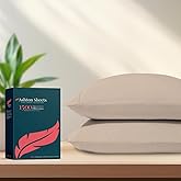Ashton Sheets 100% Egyptian Cotton Pillow Cases Queen Size Set of 2 - Luxury 1500 Thread Count Pillow Cases Standard Size (Taupe), Silky Soft, Cooling Sateen Weave Hotel Collection Pillowcases