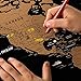 Scratch Off World Map w/ Country Flags and US States -32.5