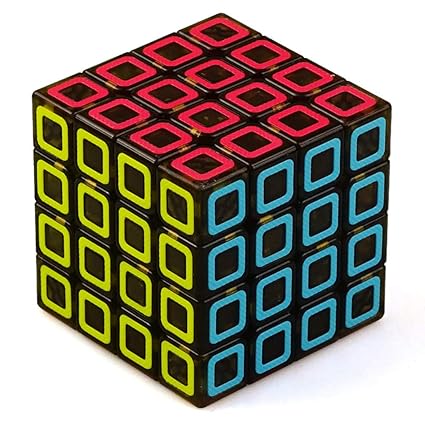 Alician 4x4 Black Translucent Bottom Magic Cube Kids Stress Reliver Puzzle Toy
