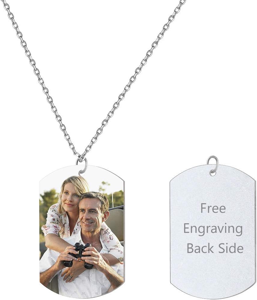 Picture Locket Necklaces Sterling Silver/18K Gold Plated Heart/Iced Pendant Customized Photo Necklace for Women, Length 18-30 Inches