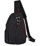 TITECOUGO Sling Bag Tactile and Tough Travel Shoulder Bags with USB Charge Port