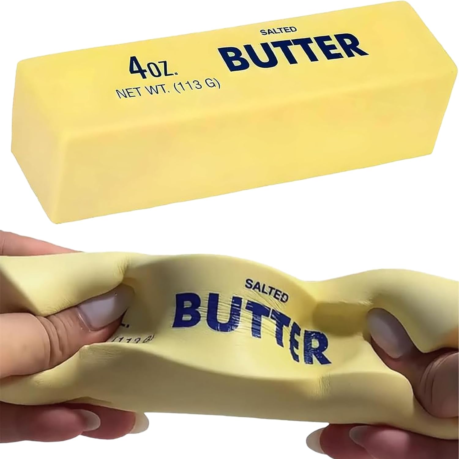 Slow Rebound Cute Butter Squeeze Stress Balls - 2026 New Squeeze Ball Realistic Butter Squishy, Upgrade Stress Relief Fidget Toys for Anxiety Relief Hand Relax (Large 1Pc)