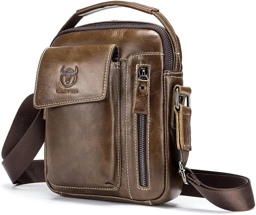 Borsa A Tracolla Uomo In Pelle Vintage – Piccola Borsa Messenger Da Viaggio Con Tracolla Regolabile, Adatta Per Cellulare E Portafoglio - 2