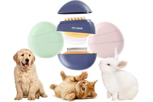 Litex Cat Massaging Shell Comb-3 In 1 Cat Combs for Indoor Cats Short Hair-pet Hair Removal Massaging Comb-Portable Deshedding Grooming and Shedding Matted Fur Remover Massage Tool (Navy blue)