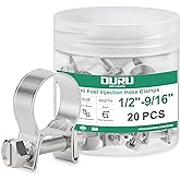 OURU 20PCS 5/16" Fuel Line Clamp 304 Stainless Steel,Adjustable 1/2"-9/16" Dia(13-15mm) Mini Fuel Injection Gas Line Hose Cla