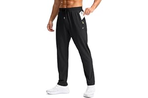 Pudolla Men's Lightweight Hiking Pants Quick-Dry Outdoor Sweatpants with Zipper Pockets for Casual Travel Athletic Workout