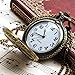 ALIENWOLF Pocket Watch Steampunk Pocket Watch with Chain for Men Women Bronze