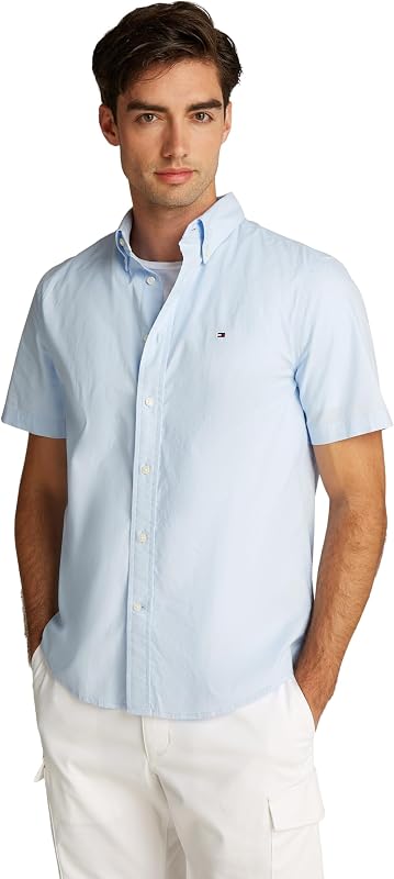 Chemise Homme Flex Poplin Solid Manches Courtes, Bleu (Sweet Blue), S — photo 1 sur 6