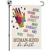 LAGZDFC Human Kind Be Both Garden Flag, Double Sided Farmhouse Outdoor Lawn Decoration Yard Flag Gifts, Ally flags, Disability Banner, Equality Flags, Indigenous People Yard Sign, Peace Justice Banner