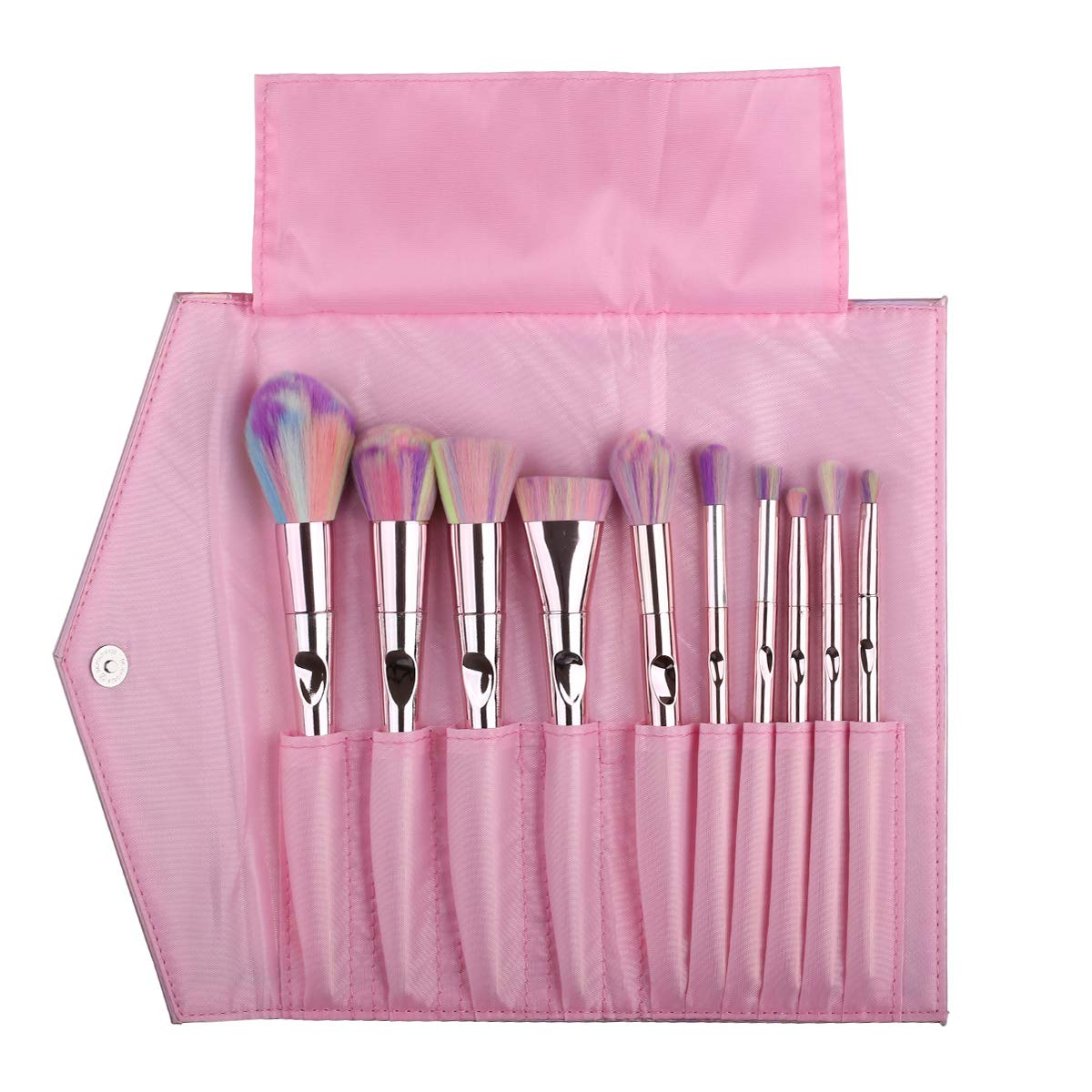 Cosmetic Brushes set Foundation Powder Concealers Eyeshadows Makeup 10 Pcs Brush Set, Rose Golden