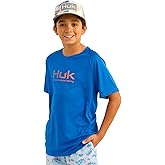 HUK boys Unisex Kids Pursuit Solid Short Sleeve Shirt, Fishing Shirt for Kids