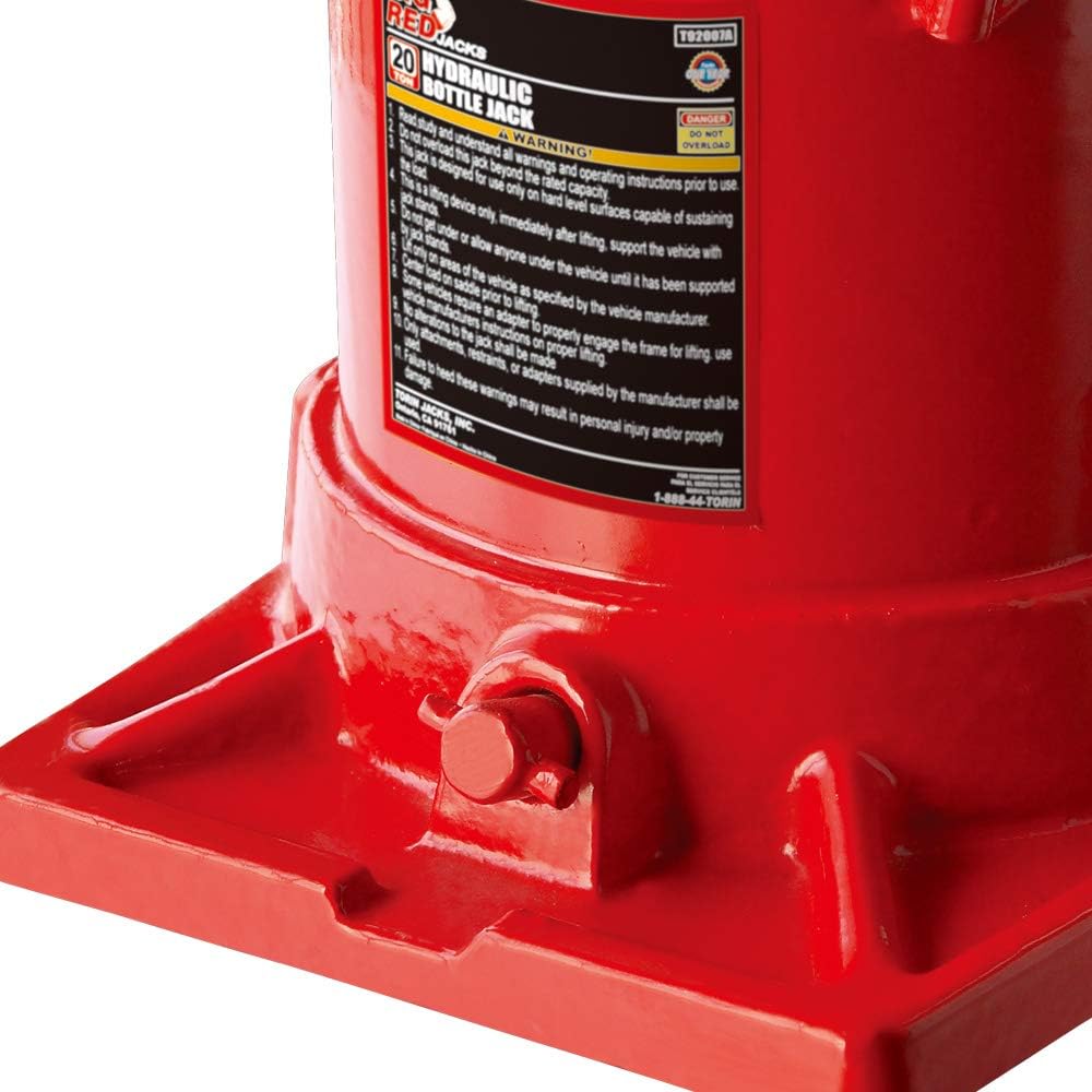 BIG RED T92007A Torin Hydraulic Stubby Low Profile Welded Bottle Jack, 20 Ton (40,000 lb) Capacity, Red: Automotive