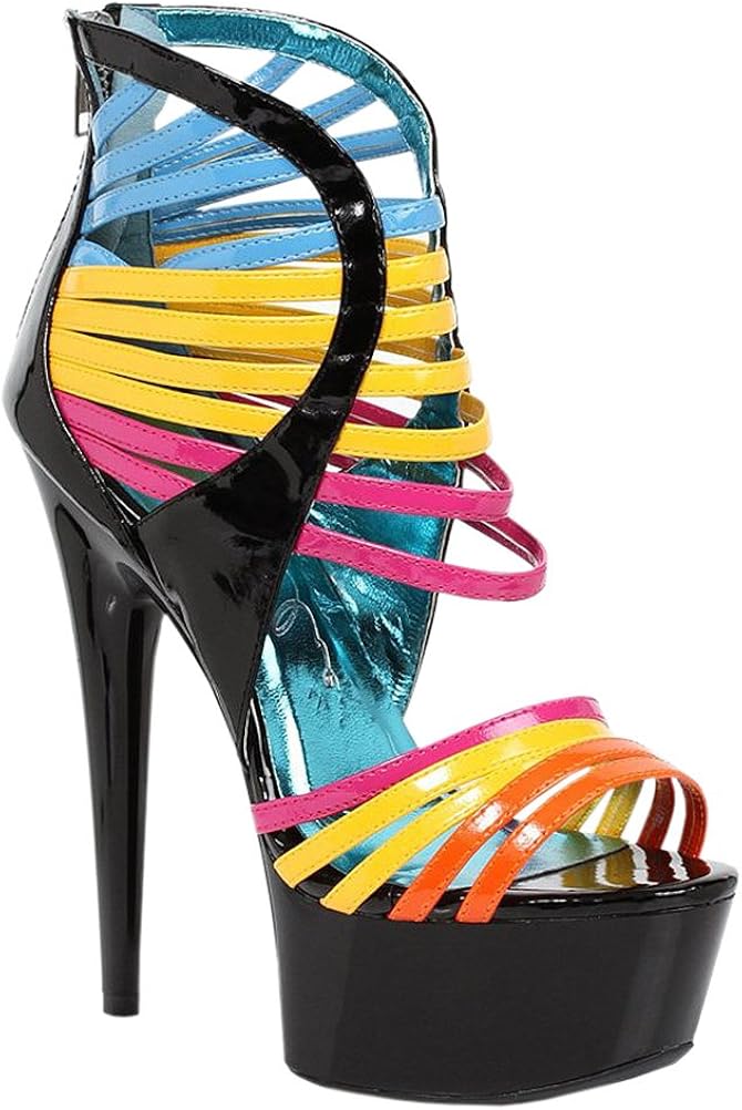 rainbow strap heels