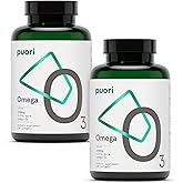 Puori Omega 3 Fish Oil - Ultra Pure 2000mg x 240 Softgels - Heart, Brain and Eye Health Supplement - Burpless, IFOS Certified, Non-GMO Capsules - O3-2000mg EPA 1250mg DHA 500mg