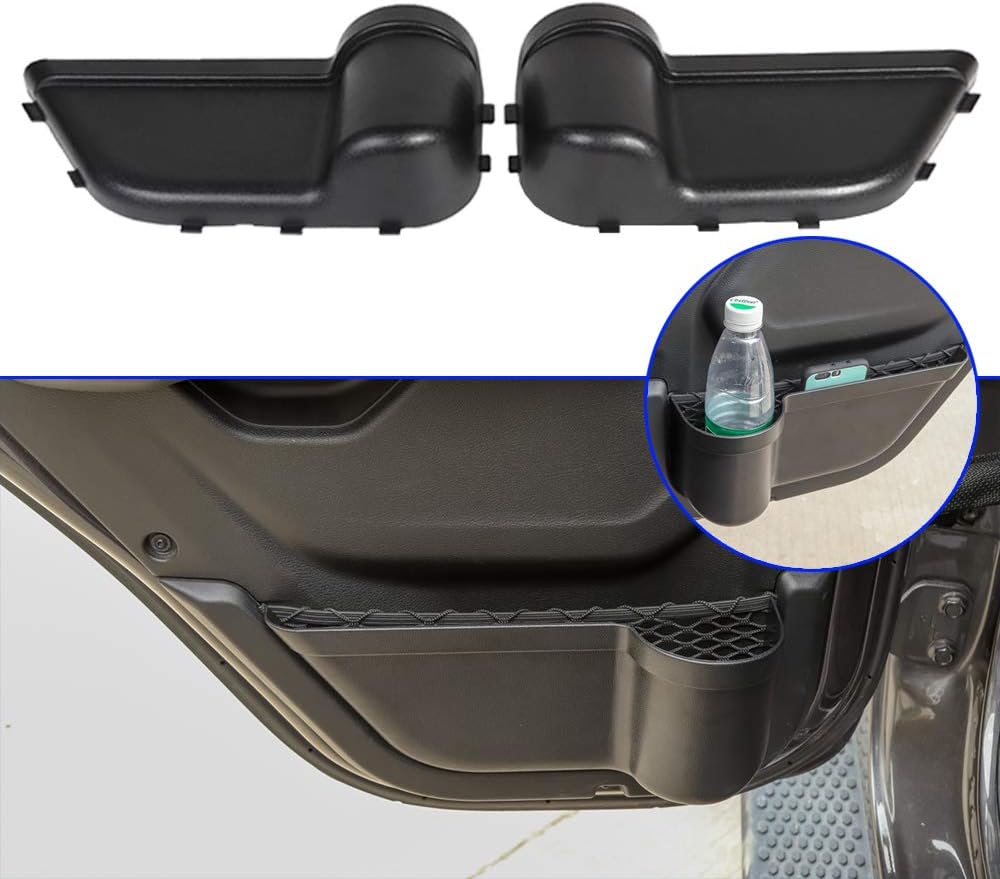 Side Door Armrest Storage Box Container Tray Holder, for Jeep Wrangler JL 2018 2019 Gladiator JT 2020, Side Rear Door Storage Box Containers