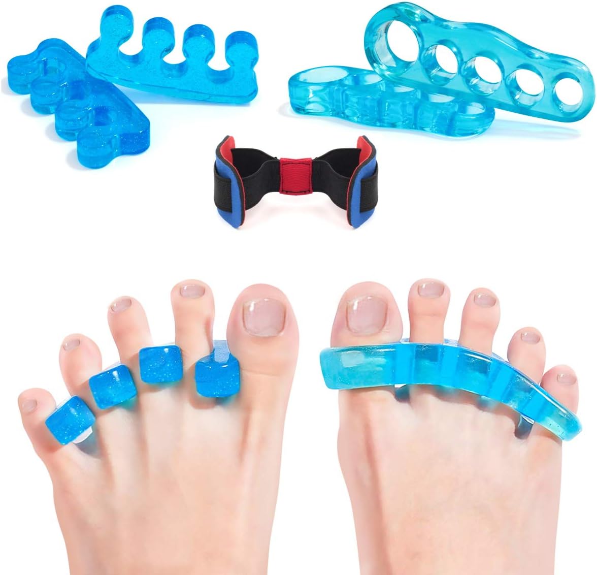 Toe Separators Gel Toes Corrector Straighteners Toe Spacers Pedicure for Yoga Bunion Hammer Toes for Women