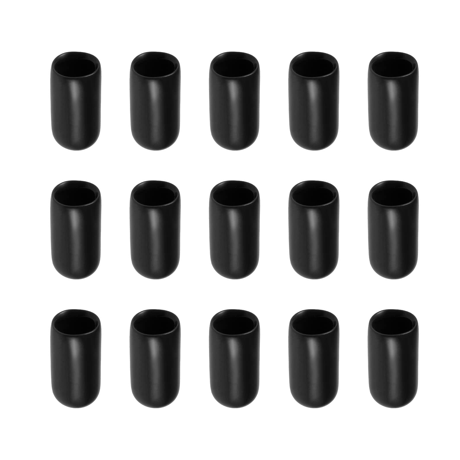 Rebower Screw Thread Protector Cover Rubber End Caps, [for Screw, Bolt] - 1/4" ID/Black/200 Pcs