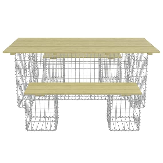 guyifuzhuangs Set de Comedor de gaviones 3 pzas Acero galvanizado ...